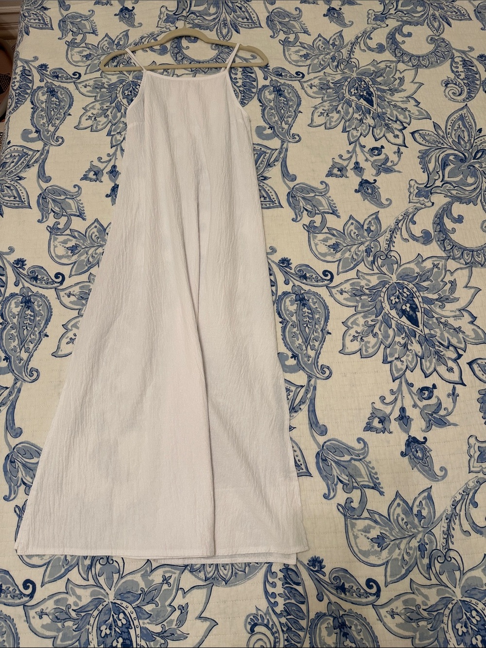 White Sleeveless Maxi Dress - Lightweight Summer Slip Dress